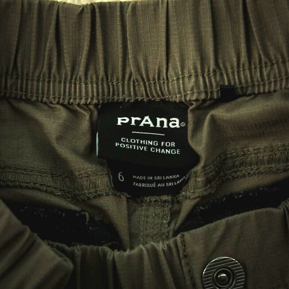 Prana Size 6 Beige Brown Button Zip Straight Leg Outdoor Organic Cotton Pants - Picture 4 of 6